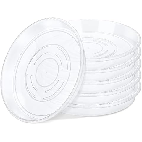 GREANER 10 Inch Plant Saucer, Heavy Duty Plant Saucer for Pots, Made of Thicker, Stronger Plastic, Bottom Watering Tray for Indoor, Outdoor, Garden, Nursery, House(6 Packs) Cover