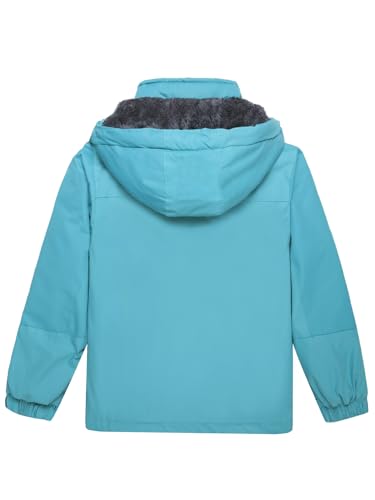Image of Keevoom Girl's Waterproof Ski Jacket Fleece Snow Coat Windproof Warm Winter Snowboarding Jacket with Removable Hood