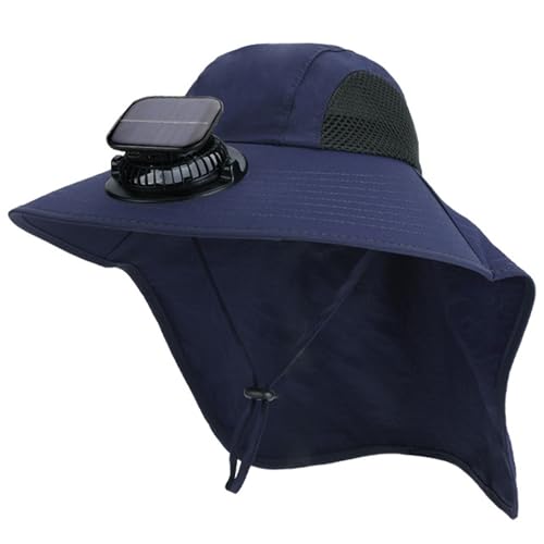 Chapeau à large bord à énergie solaire kaki anti-UV pour le jardinage et l'outdoor