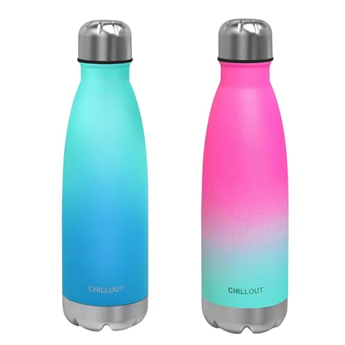 Image of CHILLOUT LIFE 17oz Insulated Stainless Steel Water Bottles, Leak Proof