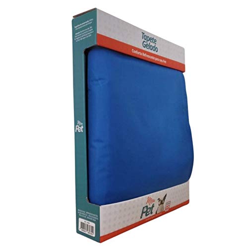 Tapete Pet Gelado Caminha Refrescante Cães Meu Pet Azul 50x90cm GG