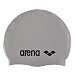 arena Classic Silicone Swim Cap, Silver / Black
