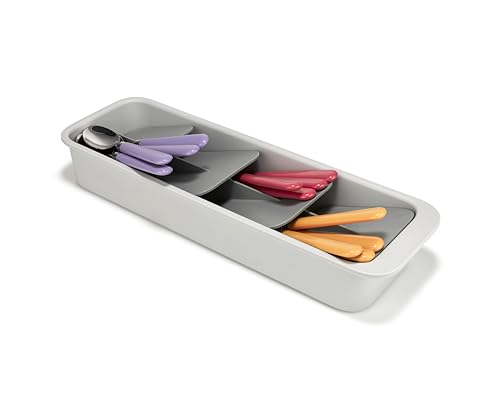 Joseph Joseph DrawerStore Compact Tiered Flatware Cutlery Kitchen Drawer Organizer, Disassembles for Easy Cleaning, Recycled Plastic