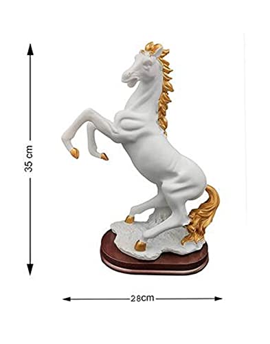 Image of AUGEN Polyresin Horse White Idol Statue Showpiece for Home Decor Decoration and Gifting (1 Piece, 9833B)