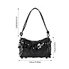 CHUANFU Clutch Schwarz Glitzer Abendtasche Damen, Tasche Schultertasche für Date, Elegant Kleine Abendtasche, Pailletten Handtasche für Prom Hochzeit Party Bankett #1