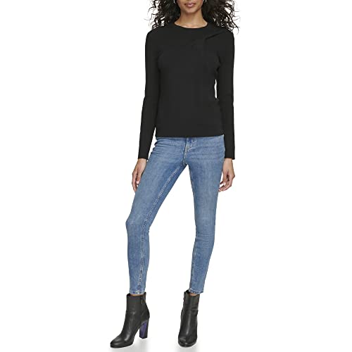 Image of Calvin Klein Women's Twist Neck Long Sleeve Sweater