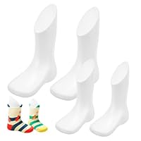 ARTSEWPLY Baby Shoe Mannequin Foot Model Set 4pcs Plastic Reusable Small Toddler Feet Mannequin for Shoe Display and Retail Store Accessory White and Skin Tone 11.5cm 14cm