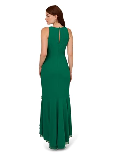 Image of Adrianna Papell Ruffle Crepe Halter Gown