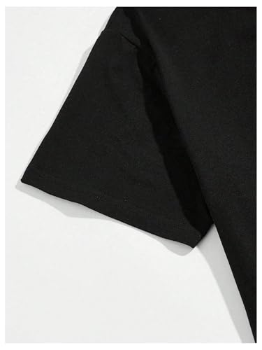 GORGLITTER Men's Summer Vacation Outfits 2 Piece Letter Graphic Oversized Tee and Shorts Set Track Suit3