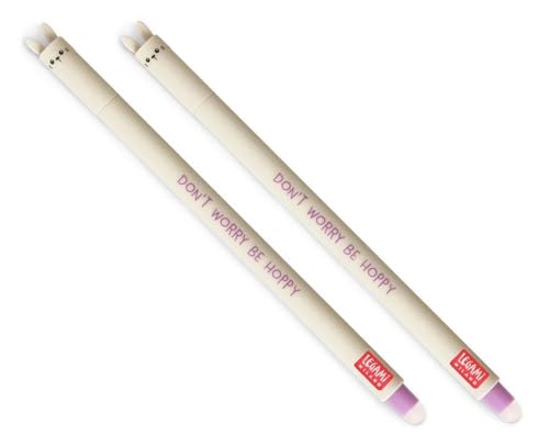 LEGAMI Löschbarer Gelschreiber Bunny Rabbit, thermoempfindliche Tinte, 0,7 mm Spitzendurchmesser, 15 cm Länge, violette ...