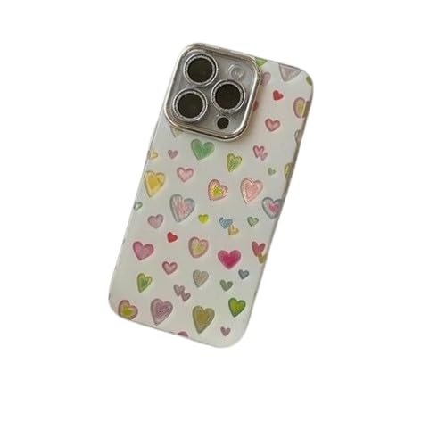 Back Cover Case for iPhone 13 Pro Scratch Resistant Anti-Slip TPU Shockproof Protective Durable Whimsical Mini Love Heart Fancy Case for Girls & Women