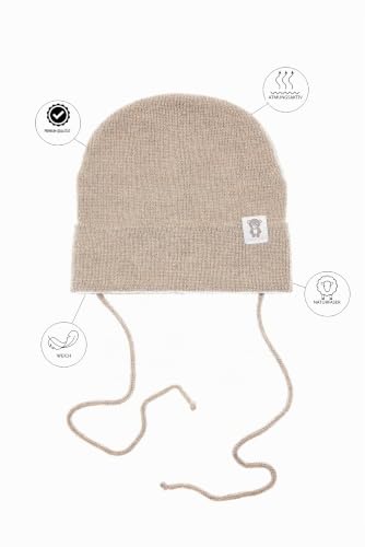 KNITAS Merino-Kaschmir Babymütze, Einlagig, 6-12 Monate, Beige – Bild 3