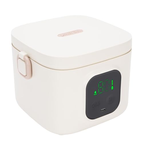 SENECESLI Fiambrera Eléctrica Inalámbrica para Adultos, Calentador de Alimentos de 30 W y 800 Ml con Batería de 14000 MAh para Oficina, Picnic, Coche, Contenedor Interior de Acero