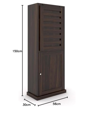 Image of SUNCOM Sheesham Wood Study Desk with Bookself & Storage Cabinet - Wooden Study Table with Cupboard - Study Table for Students Wooden (Walnut Finish)