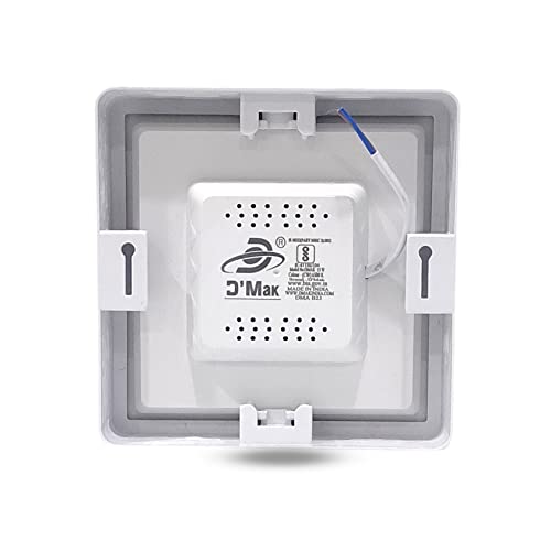 Image of D'Mak 15 Watt Square PC LED Surface Panel Ceiling Light, Poly Carbonate Powder Coated, Surface Mounted LED Light, Energy Saving Lights for Living Room, Bedroom and Hall (Warm White, 1)
