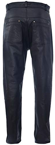 Infinity Mens Leather Classic Motorcycle Biker Trousers Jeans Pants 323