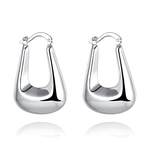 Boucles d'oreilles en Or 9K pour femmes au design minimaliste en U