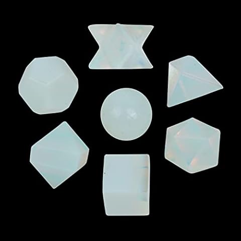 FASHIONZAADI Positive Energy Set, Crystal Cleansing, Opalite Stone, Chakras Stones, Good Luck Decor, Feng Shui, Geometry Stone Set, Chakra Stones, Prosperity Wealth Cover