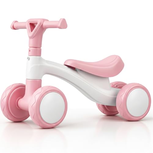 Edibaby, Triciclo Bebé 1 Año | Correpasillos Ligero | Primera Bicicleta de Equilibrio para Bebés | Bici sin Pedales | Juguete Niño 1-2 Años (Rosa)