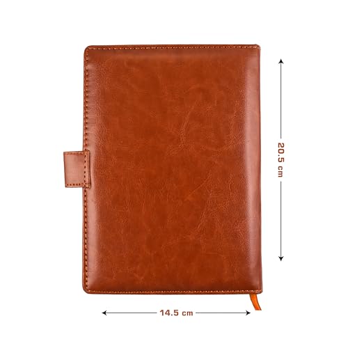 Image of Cubic A5 Foambound Leather Notebook Light Tan | 160 Pages | Soft Cover | Button Closure | Premium Journal for Office, School, Notes, Journaling | Elegant, Durable & Compact Design