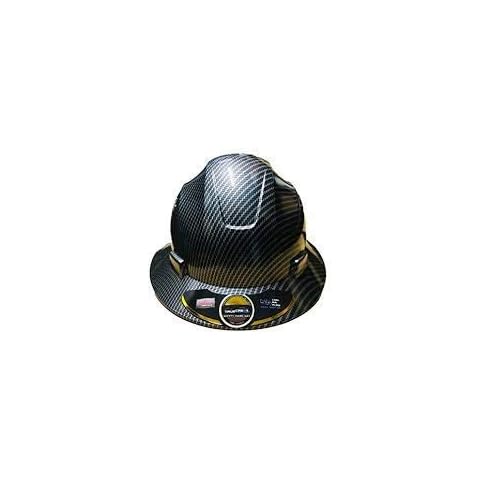 Fiberglass Hard Hat Black/silver (Cool Air Flow) with Fas-trac Suspension Cover