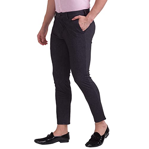 Image of Parx Cotton Black Casual Trouser for Men