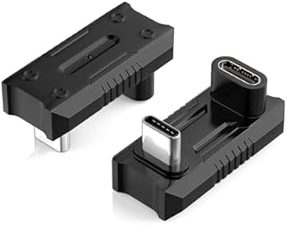MoKo 180 Degree USB C Adapter with 13.5mm Wider Gap, U Shape USB-C Male to USB-C Female Connector with PD 240W/20 Gbps/8K, USB C 180 Angle Adapter for ROG Ally/Steam Deck/Legion Go/Laptop/Tablet/Phone