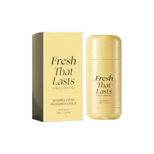 Barra Desodorante Invisible Fresh – De Origen Vegetal para Mujer y Hombre, Control de Olores 24H, No Mancha, Fórmula Hidratante, Aroma Vainilla y Pistacho – 50g
