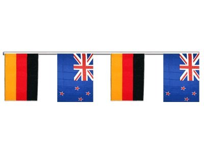 Guirlande d'amitié Allemagne - Nouvelle Zélande 6 m drapeau de jumelage et événement