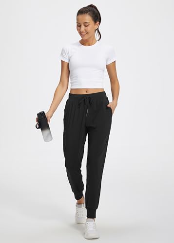 Libin Women's Joggers Pants Athletic Sweatpants with Pockets Running Tapered Casual Pants for Workout,Lounge, Black M — view 6