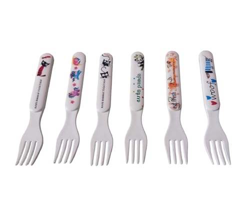 Image of Baby Self Feeding Spoon and Fork Set with Travel Case Stainless Steel Kids Cutlery Toddler Training Utensils Color as per Stock (Colorful Fork & Spoon Set)