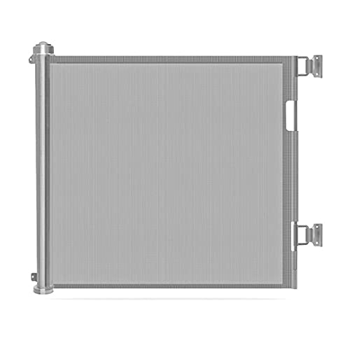 MJLING Schutzgitter Treppe Ausziehbarm, 0-150cm Einziehbares TüR Und Treppenschutzgitter FüR Babys Und Haustiere, Absperrgitter Ausziehbar, Geeignet FüR Innen AußEnbereich Grau Cover