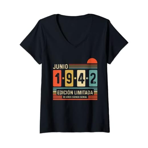 Mujer 80 Años Junio 1942 Leyenda Regalo 80 Cumpleaños Camiseta Cuello V