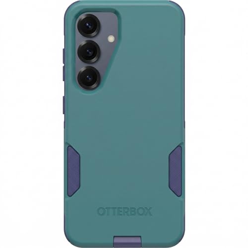 Image of OtterBox Samsung Galaxy S25 (Only) - Commuter Series Case - Harbor Storm (Green & Purple) - Slim & Tough - Pocket-Friendly - with Port Protection