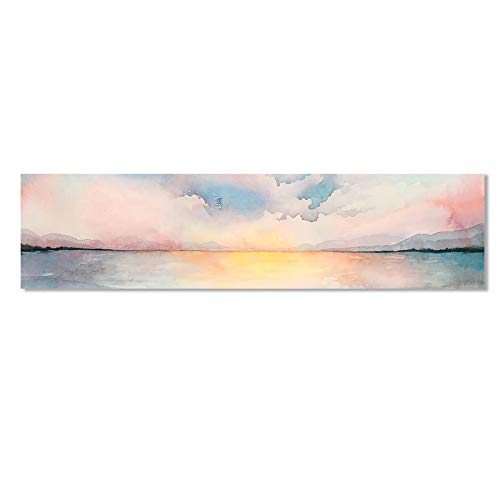 Cuadros de pared abstractos modernos: lienzo nórdico de 40x160cm sin marco para salón