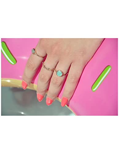 Bague anneau ajouré résistant en or 18 carats et pierre amazonite véritable