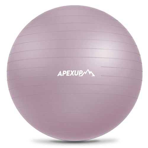 Image of APEXUP Yoga Ball Exercise Ball Anti Slip Heavy Duty for Fitness, Balance & Core Workout, Balance Training, Pregnancy & Physical Therapy, 5 Sizes