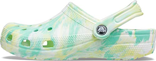 Image of Crocs Unisex Classic Marbled Tie-Dye Clog, Pistachio /Multi, 10 Men /12 Women, Pistachio /Multi, 12 Women /10 Men