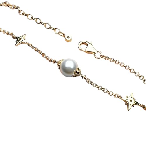 Bracelet perle avec étoiles argent 925 anti-ternissement pour peaux sensibles