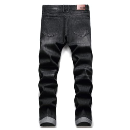 Brede spijkerbroek voor heren Klassieke modetrend Persoonlijkheid Knappe Honderd Met Slanke Stretch Straat Honderd Met Rechte Broek - Afbeelding 3