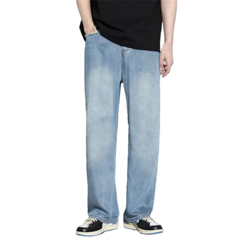 Men’S Lightweight Baggy Jeans Soft Denim Trousers Casual Straight Fit Pants for Spring and Summer