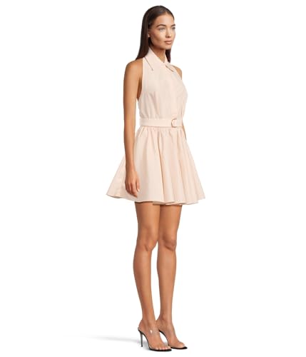 Image of Norma Kamali Halter Flared Mini Dress