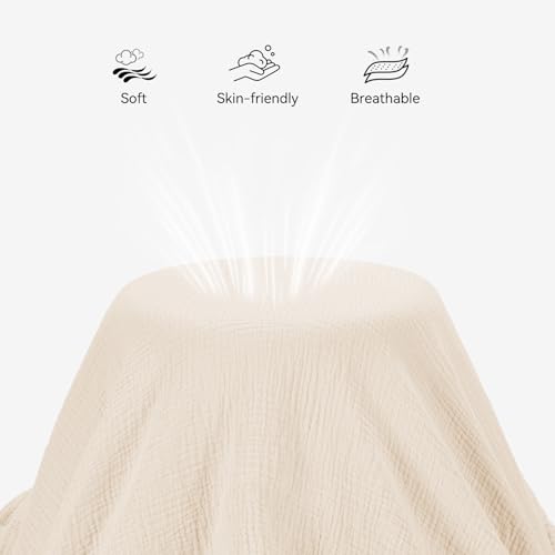 Image of TILLYOU Muslin Mini Crib Sheets 2 Pack, Pack and Play Mattress Sheets Fitted for Pack N Play, 38 x 26 Sheet for Toddler, Pink and Apricot