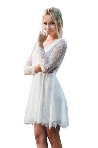 Short Wedding Dresses for Bride Boho Beach Tulle 3D Flowers Lace Appliques Bridal Gowns for Women