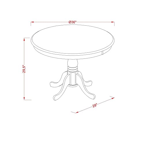 East West Furniture Dining Table, 36x36 Inch, AMT-ABL-TP