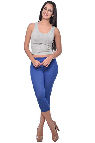 Image of Frenchtrendz Women's Cotton Modal Spandex Stretchable Slim Fit Jegging Capris