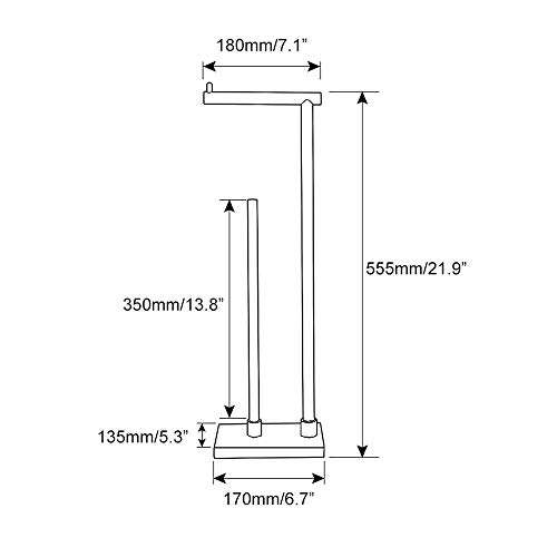 Gerzwy Bathroom Toilet Paper Holder Stand With Reserve, Modern Tissue Roll Holder Sus304 Stainless Steel Rustproof Freestanding, Matte Black Dzy003-Bk #TOP1