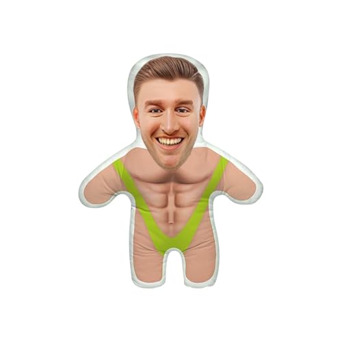 Almohada facial personalizada 3D de doble cara con forma de cuerpo y cabeza con tu propia imagen de cara, linda muñeca personalizada para relleno de fotos, muñeca divertida para decoración del hogar,