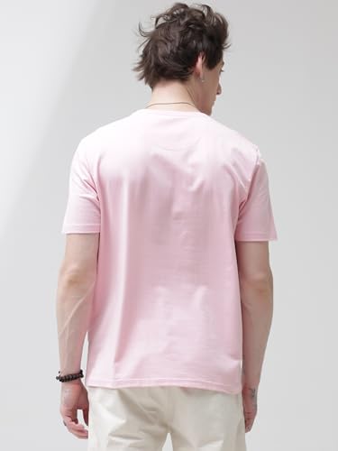 Image of TURMS Men's Casual Solid Round Neck T-Shirt, Odor Control, Stretchable & Breathable, Cotton Rich Fabric, Half Sleeve