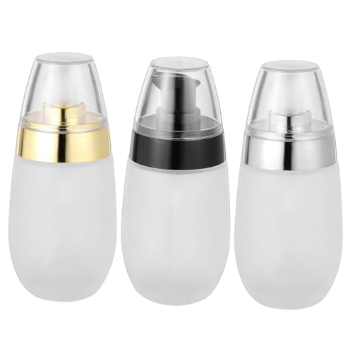 LRXIYODE 3個 ポンプ式化粧品ボトル 軽量携帯用詰替容器 製耐久 化粧水 乳液 クリーム対応 トラベル用スキンケアストレージホルダー